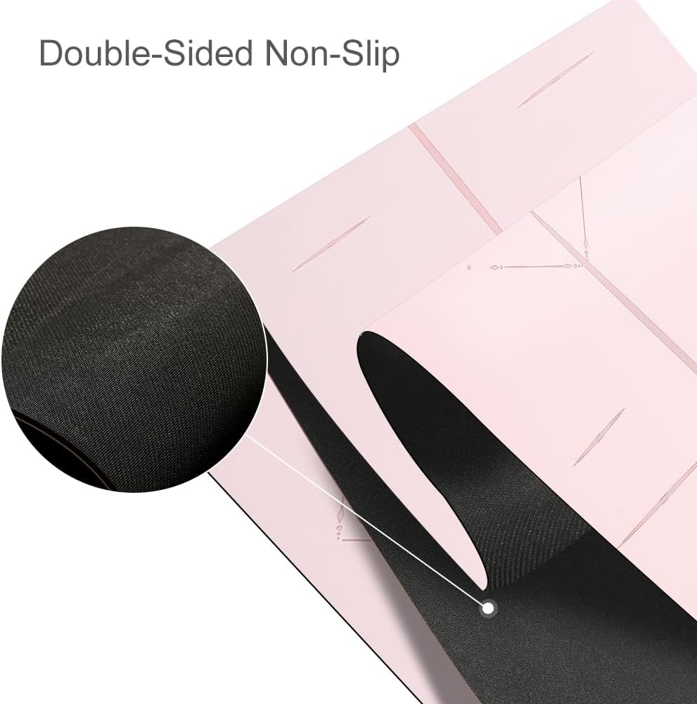 Natural Rubber Yoga Mat - Non Slip Non Toxic - 72’'x26.8''x5mm - Hot Yoga, Pilates, Floor Workout - For Women and Men - with Carrying Bag - Image 2