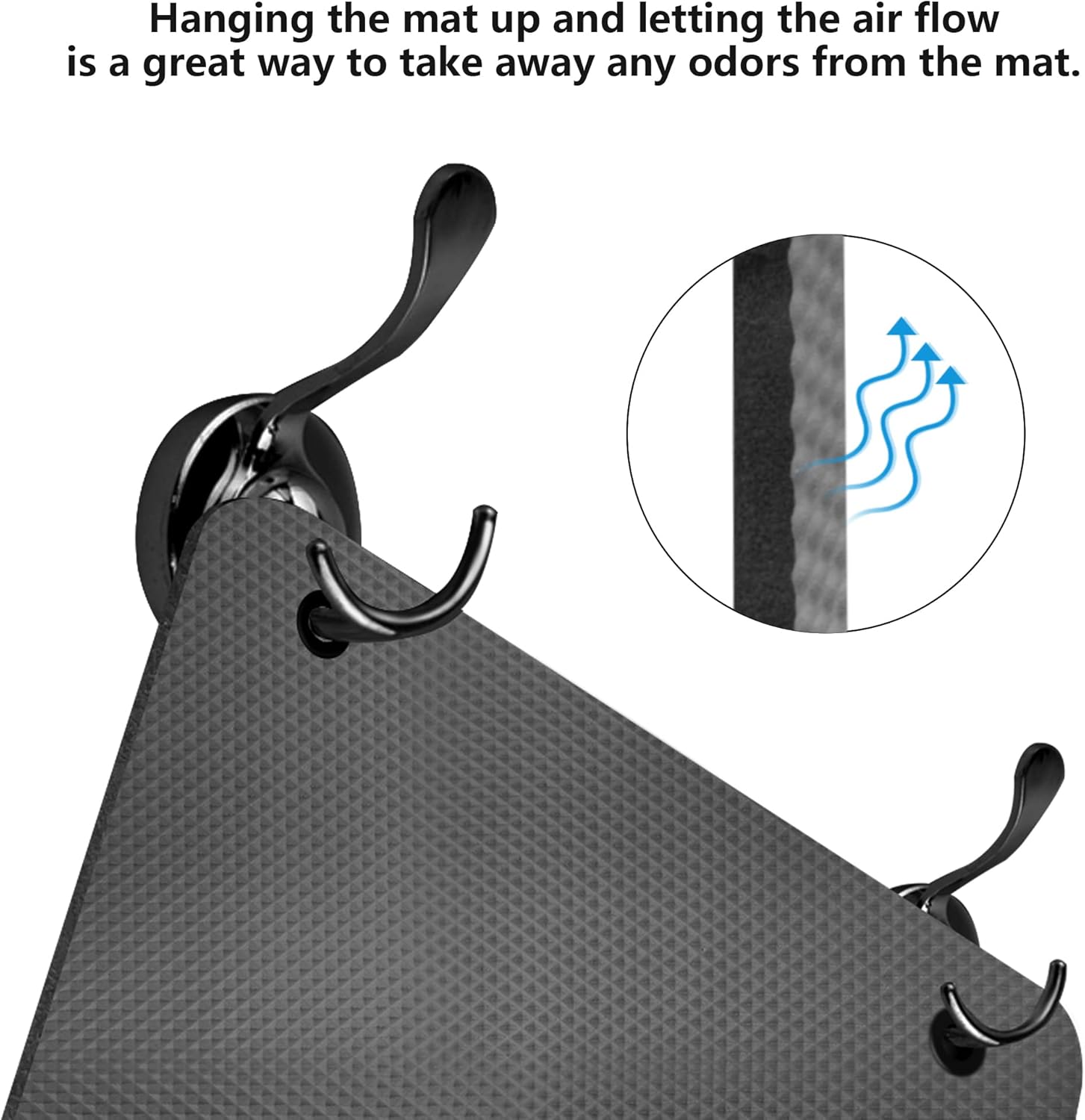 Large Yoga Mat - 72"x 31.5" x 2/5 inch, Extra Wide and Extra Thick Non Slip Exercise & Fitness Yoga Mat with Band and Yoga Bag ,for All Types of Yoga Outdoor Practice, Pilates & Floor Workouts - Image 2