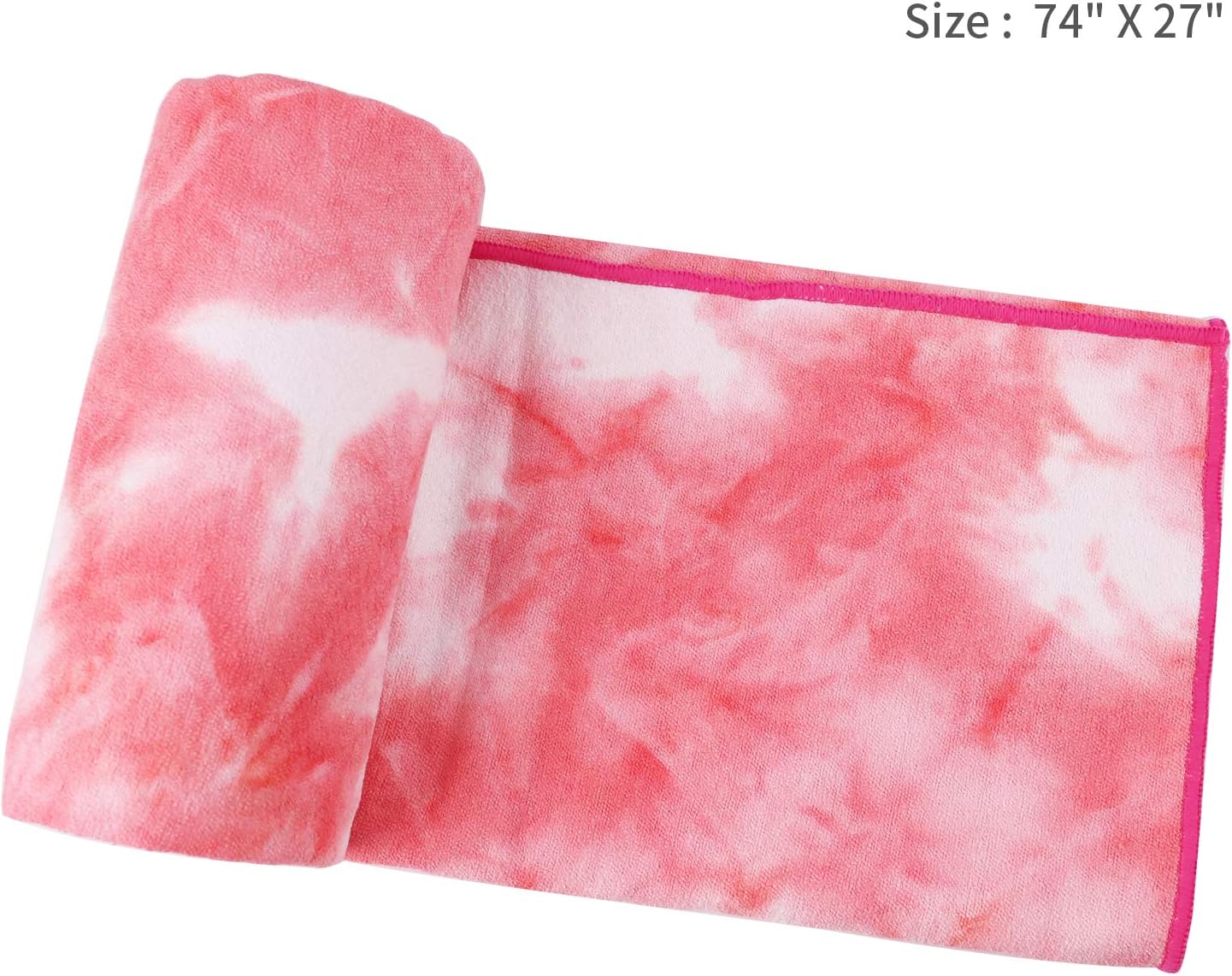 Hot Non Slip Grip Foldable Skidless Yoga Towel, 24in x 72in, Multicolor - Pink - Image 2